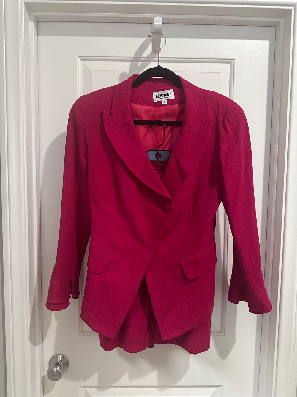 Moshary Hot Pink Jacket & Skirt Set